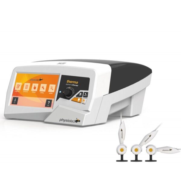 THERMA bianco - Dispositivo TECAR con display digitale e tre manipoli.