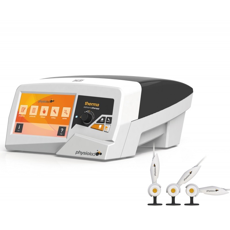 THERMA bianco - Dispositivo TECAR con display digitale e tre manipoli.