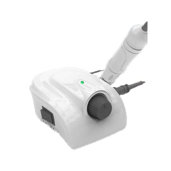 Fresa per unghie RENHE 503 BIANCO bianca con quadrante di controllo, manipolo e interruttore.