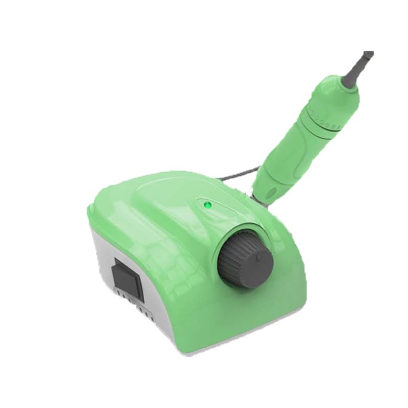 Fresa elettrica per unghie RENHE 503 VERDE con manipolo, su sfondo bianco.