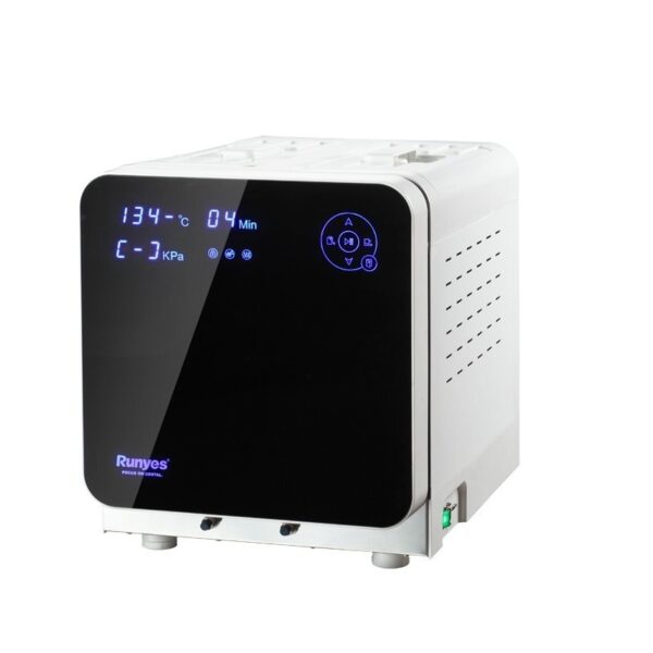 The SEA 23L-D TOUCH SCREEN is a white sterilizer with a black digital touch display.