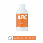 Flacone bianco etichettato PT-S1 BICARBONATO GUSTO PESCA 65 µm con accenti arancioni.