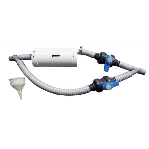 AMALGAM SEPARATOR - FIXED KIT with flexible hose, filter, valves, and funnel.