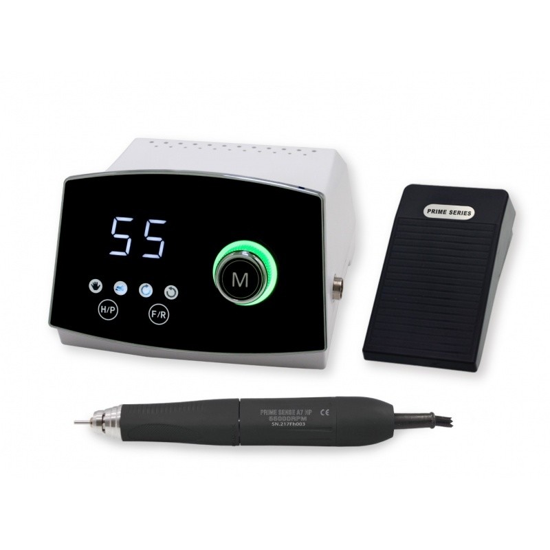 PRIME SENSE A7 nail drill with digital display, control knob, and foot pedal.