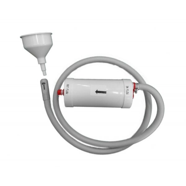 KIT SEPARATORE AMALGAMA MOBILE con filtro dell'acqua in linea, tubo flessibile e imbuto.