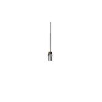 AGHI RICAMBIO 23G-28MM: antenna sottile in metallo con base filettata, centrata.