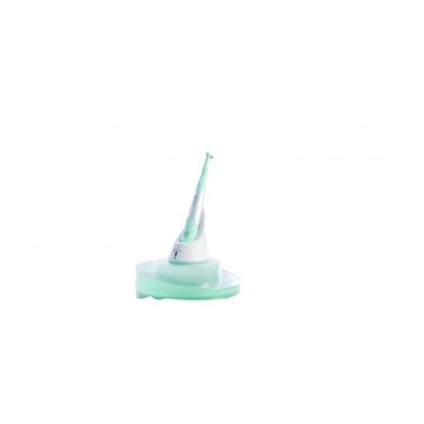 K-PO electric toothbrush upright on round charging base against a white background.