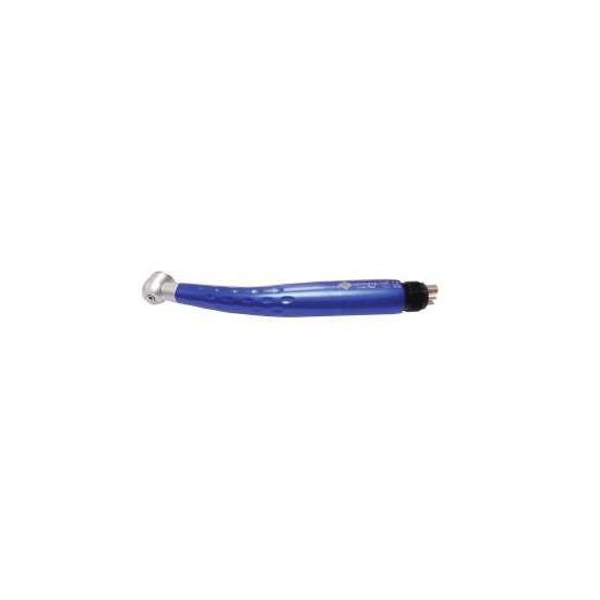 Manipolo dentale TURBINA RED-TU blu con testa argentata, isolato su sfondo bianco.