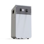 The Labò 2.0 CAM is a gray and white rectangular machine with two black front knobs.