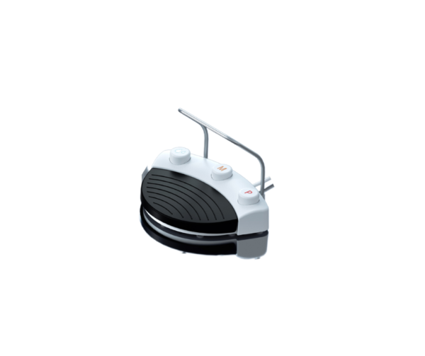 Grill elettrico compatto SURGIC SMART LED con 3 manopole e una maniglia.