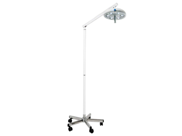 784_00M D6 HEXA STATIVO: Lampada da esame mobile con braccio regolabile e luce circolare su ruote.
