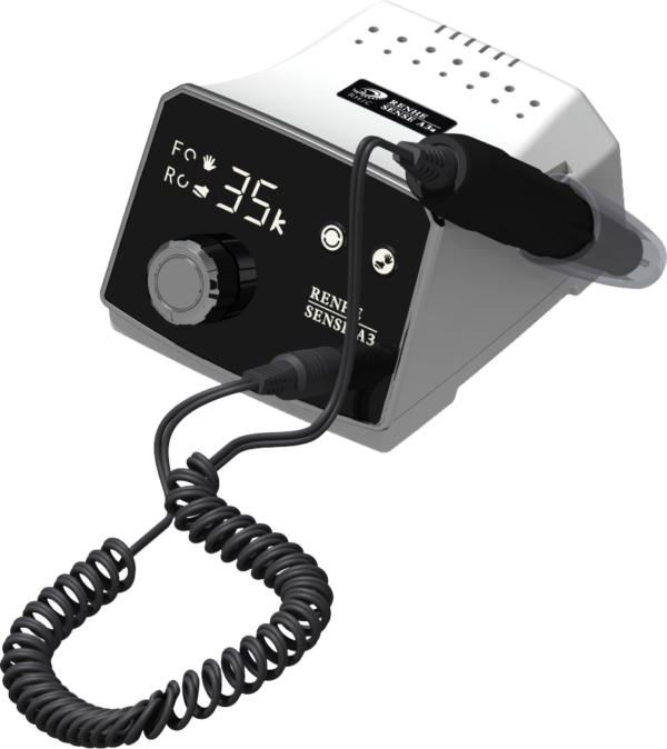 Una fresa elettrica per unghie RENHE SENSE A3a ON-OFF con display.