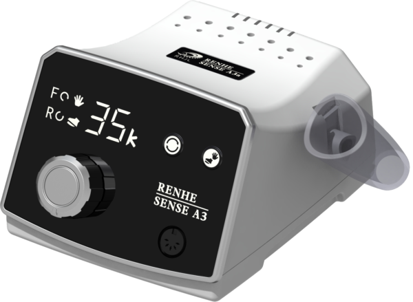 Un micromotore ON-OFF RENHE SENSE A3a con display digitale e manopola di controllo.