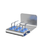 Kit ACCESS CAVITY SATELEC®: sei puntali irrigatori in metallo per la rifinitura della cavità di accesso su supporto.