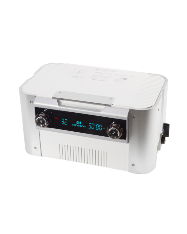 Sterilizzatore a ultrasuoni bianco DB-4863 con display e manopole di controllo frontali.