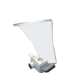 Uno schermo trasparente su un dispositivo da tavolo LABO AIR LED con comandi.