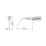 Punta per ablatore dentale P95-INSERTO ABLATORE con le dimensioni indicate.