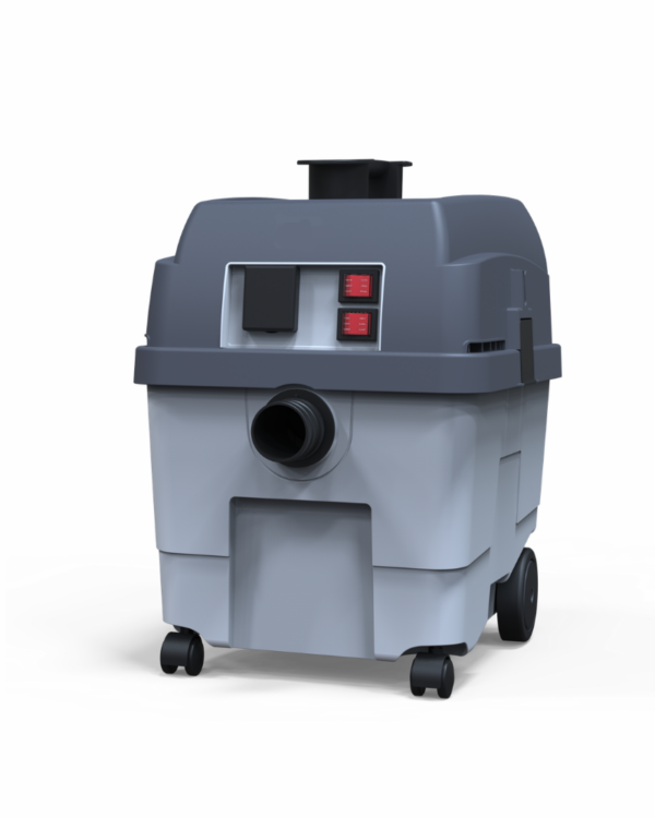 BD 315 Aspirapolvere industriale BD 315 con ruote e comandi, colore bianco.