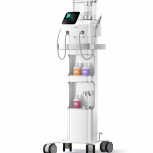 Dispositivo medico per la cura della pelle montato su CARRELLO PER SISTEMA PROFILASSI PT-E, flaconi A, B e C.