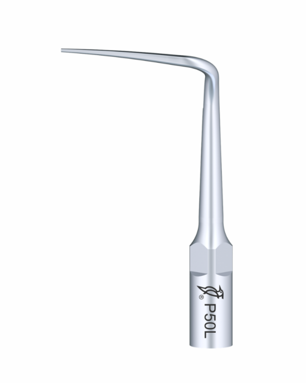 Un set di punte per ablatore dentale P50L-INSERTO ABLATORE su sfondo bianco.