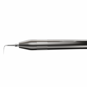 YZ-3L Manipolo Ablatore: ablatore dentale con punta ricurva e appuntita su sfondo bianco.