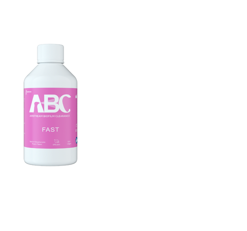White plastic ABC FAST bottle with pink label, from De Giorgi Store Home, on white background.
